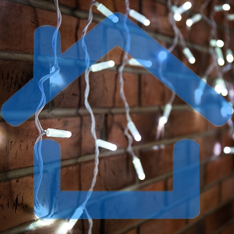 Новогодние светоукрашения Гирлянда Айсикл (бахрома) светодиодный, 4,8 х 0,6 м, белый провод, 220В, диоды белые 255-137-6