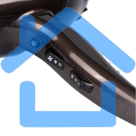 Фен для волос Galaxy Line GL 4343, коричневый, 2400 Вт, АС-мотор, 2 скорости потока воздуха, 3 температурных режима, функция 