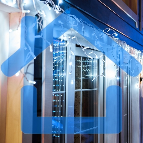 Новогодние светоукрашения Гирлянда Айсикл (бахрома) светодиодный, 4,8 х 0,6 м, белый провод, 220В, диоды белые 255-137-6-1