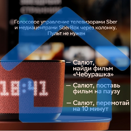 Умная колонка Sber Boom Home SBDV-00171G Салют серый 8W Mono BT/Wi-Fi (без.бат)-6