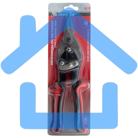 Ножницы по металлу Matrix 250мм пряморежущие обрезиненныерукоятки-6