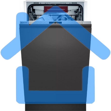 Встраиваемая посудомоечная машина NEFF S855EMX16E, серебристый, 44.8 см, 10 компл., 44 дБ, класс A