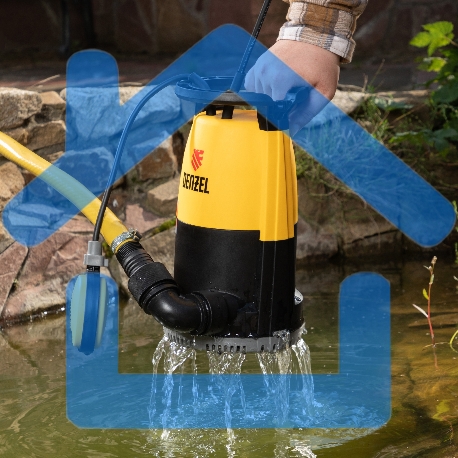 Дренажный насос для чистой и грязной воды DP-450S, 450 Вт, напор 6 м, 12000 л/ч Denzel