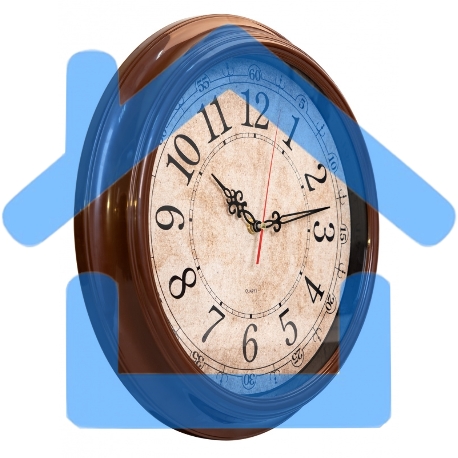 Часы настенные аналоговые Бюрократ WallC-R77P D35см коричневый-8