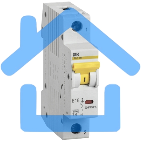 Выключатель автоматический Iek MVA31-1-016-B ВА47-60M 1Р 16А 6кА B-2