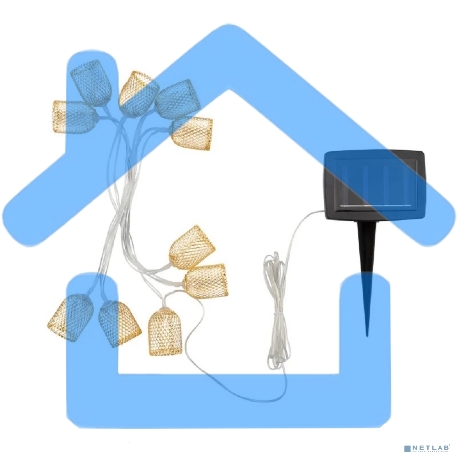 Каскад Lamper Ночная Лампада LED 6 м с выносной солнечной панелью 1 м и аккумулятором, IP65, 2 режима работы: мигание и постоянное теплое белое свечен-1