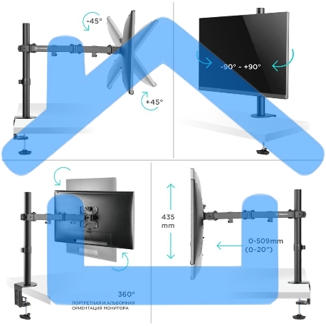 Кронштейн ONKRON D121E для монитора 13