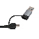 Картридер Type-C/USB-A (3.1) Gembird FD2-MSD-3, 5в1: 2xUSB 2.0, USB3.1, SD/TF, кабель 10см, алюминий