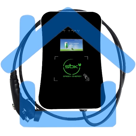 Зарядная станция S'OK Green Energy M3W Series Wallbox EV Charger SM3W10732542-7wf, 1-phase,7kw (32a/ 220v), ocpp 1.6j, rfid, wifi, lan, ip54, кабель 7.5м-4