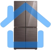 Холодильник Korting KNFM 81787 GM коричневый трехкамерный 303/153л морозилка сбоку, No Frost, Side by Side