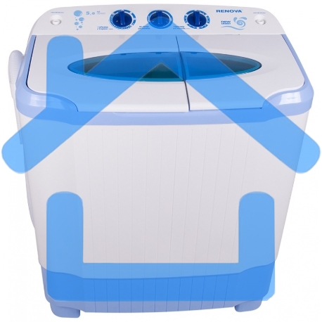 Стиральная машина Renova WS-50РЕТ белый, загрузка вертикальная 5 кг, 1350 об/мин., класс: А+-2