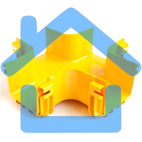 Х-соединитель оптического лотка 120 мм, монтаж без соединителей, желтый