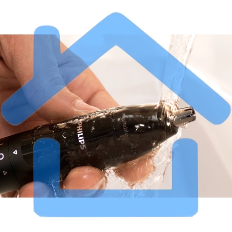 Триммер для носа Philips NT1620/15 роторный режущий элемент, водонепроницаемый корпус - пластик, цвет - черный, в комплекте батарейка АА-5