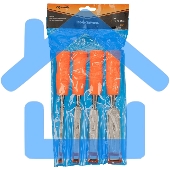 Набор стамесок 4 шт, 6-12-18-24 мм, плоские, пластиковые ударные рукоятки Sparta