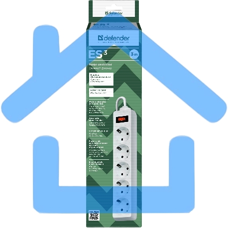 Сетевой фильтр Defender Фильтр ES, 3.0м, 5 розеток белый-8