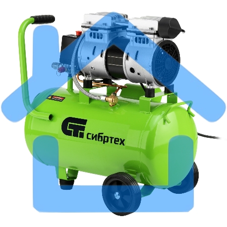 Компрессор безмаслянный малошумный МБ 1100/24,1100 Вт, 24 л, 170 л/мин Сибртех-17