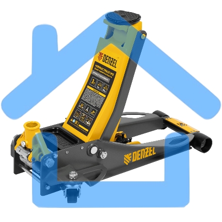 Домкрат гидравлический подкатной Denzel 3 т, 75-500 мм, быстрый подъем, низкий подхват, проф. 51250-9