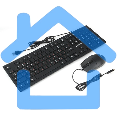 Комплект клавиатура+мышь проводные Gembird KBS-9050, черный,104кл, 3кн., каб.1.5м-7