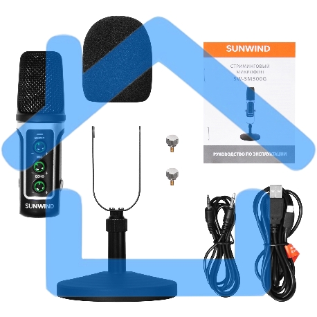 Микрофон проводной SunWind SW-SM500G 1.8м черный-9