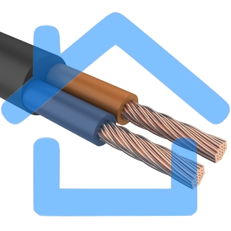 Провод соединительный ПВС 2х1,0 мм² 200 м черный ГОСТ 7399-97