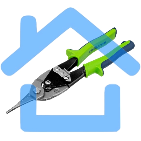 Ножницы по металлу, 250 мм, прямой рез, сталь С55,двухкомпонентные рукоятки СИБРТЕХ-6