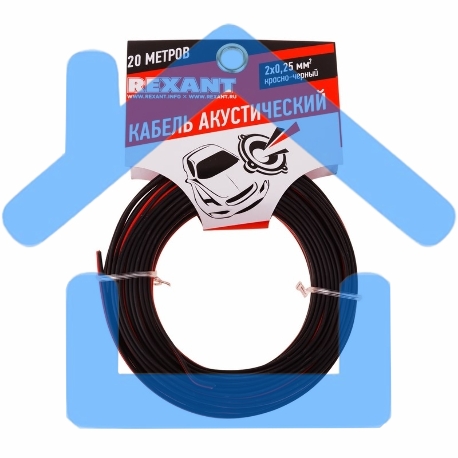 Кабель акустический Rexant 2х0,25 мм², красно-черный, мини-бухта 20 м-1