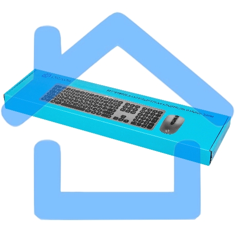 Комплект клавиатура + мышь Оклик 300M клав:серый мышь:серый/черный USB беспроводная slim-10