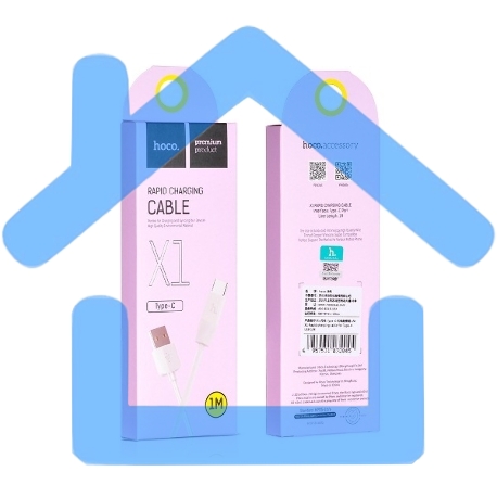 Кабель USB 2.0 HOCO X1, АM/Type-C M, белый, 1м-1