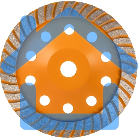 Чашка алмазная зачистная 180мм Турбо Вихрь 73/10/3/10-7