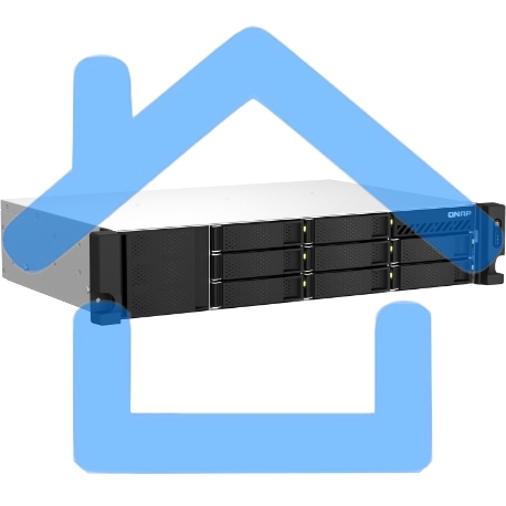 Сетевое хранилище SMB QNAP TS-873AeU-RP-4G NAS 8 HDD trays, 2x 2.5 GbE. 64-bit 4-core AMD V1500B 2,2 GHz, 4 Gb. RAM (1*4 Gb) up to 32Gb (2*16 Gb), 2 x M2 2280 (PCIe Gen3 x 1), 2xPSU W/o rail kit RAIL-B02-9