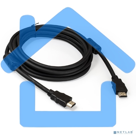 Кабель HDMI Exegate EX287724RUS EX-CC-HDMI2-3.0F (19M/19M, v2.0, 3м, 4K UHD, Ethernet, ферритовые кольца, позолоченные контакты)-1