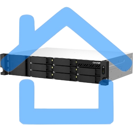 Сетевое хранилище SMB QNAP TS-873AeU-RP-4G NAS 8 HDD trays, 2x 2.5 GbE. 64-bit 4-core AMD V1500B 2,2 GHz, 4 Gb. RAM (1*4 Gb) up to 32Gb (2*16 Gb), 2 x M2 2280 (PCIe Gen3 x 1), 2xPSU W/o rail kit RAIL-B02-7