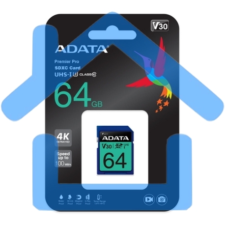 Флеш карта SD ADATA 64GB ADATA Premier Pro SDXC Class 10 UHS-I U3 V30S 95/60 MB/s-1