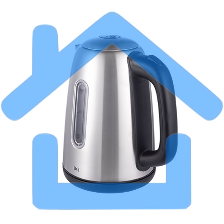 Чайник BQ KT1822SW черный/стальной, мощность 2200Вт, Максимальный объем 1.7л-3