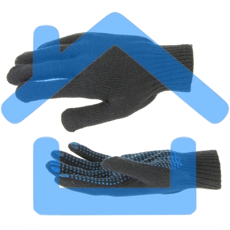 Перчатки трикотажные, акрил, с ПВХ точкой, 7 класс, Россия Сибртех