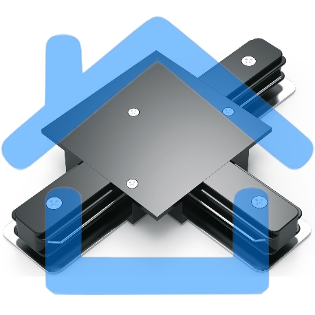 Коннектор для встраиваемых трековых шинопроводов Gauss (T) черный-1