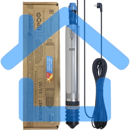 Садовый насос скважинный Джилекс ВОДОМЕТ 55/50 600Вт 3300л/час (в компл.:Фирменный обратный клапан)-1