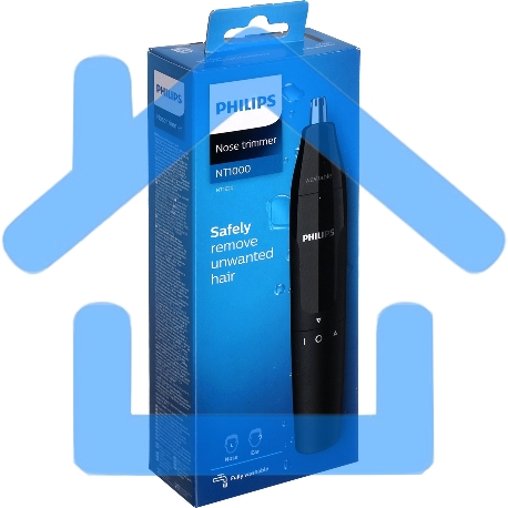 Триммер для носа Philips NT1620/15 роторный режущий элемент, водонепроницаемый корпус - пластик, цвет - черный, в комплекте батарейка АА-4