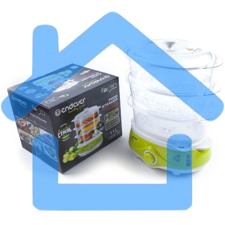 Пароварка Endever Vita-171, белый/зеленый, мощность 1000 Вт, объем 11 л-2