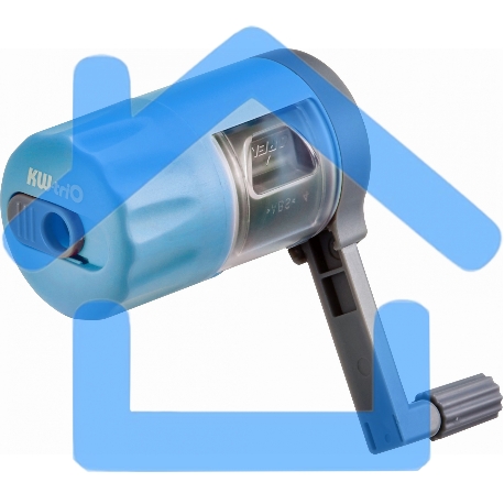 Точилка для карандашей механическая Kw-Trio 03420BLUE, 1 отверстие, металл/пластик, голубой, пластиковый бокс
