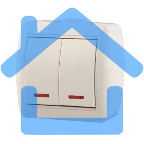 Выключатель 2-кл. ОП Ната 10А IP20 с подсветкой бел. LEZARD 710-0200-112