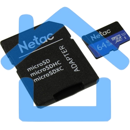 Флеш карта microSDHC 64Gb Netac P500 <NT02P500STN-064G-R> (с SD адаптером) 80Mb/s-3