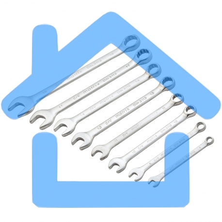 Набор ключей комбинированных, 6 - 19 мм, 8 шт., CrV, матовый хром-3