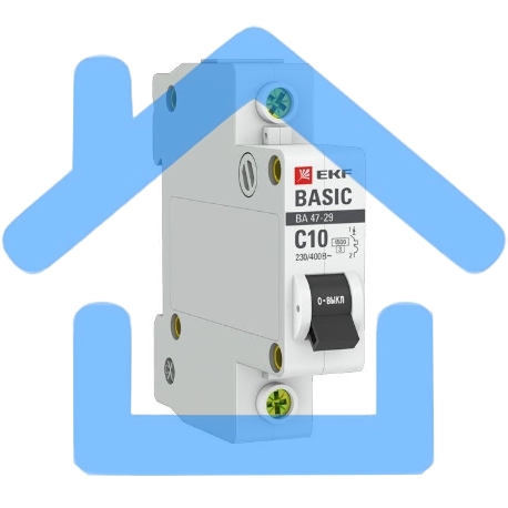 Выключатель автоматический EKF mcb4729-1-10C 1P 10А (C) 4,5кА ВА 47-29 EKF Basic