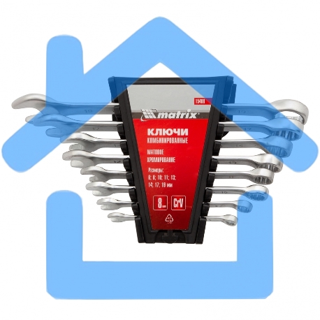 Набор ключей комбинированных, 6 - 19 мм, 8 шт., CrV, матовый хром-2