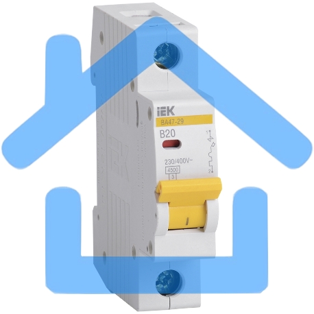 Выключатель автоматический модульный 1п B 20А 4.5кА ВА47-29 ИЭК MVA20-1-020-B-1