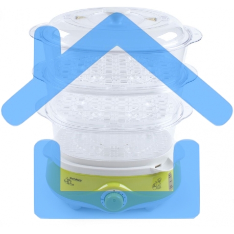 Пароварка Endever Vita-171, белый/зеленый, мощность 1000 Вт, объем 11 л-6