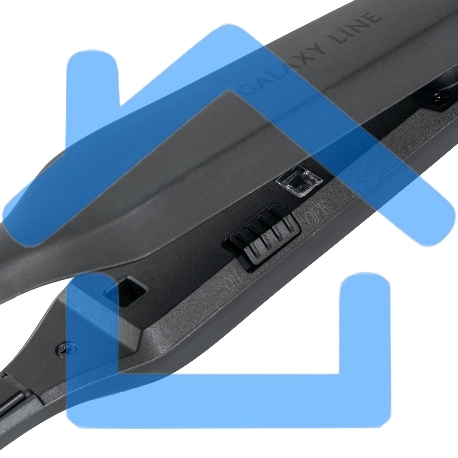 Щипцы для волос Galaxy Line GL 4522, черный, 30 Вт, керамическое покрытие рабочей поверхности, размер пластин 100х9 мм, нагревательный элемент с защитой от перегрева, температура 180°С, индикатор работы, петля для подвешивания, длина шнура 1,7-7