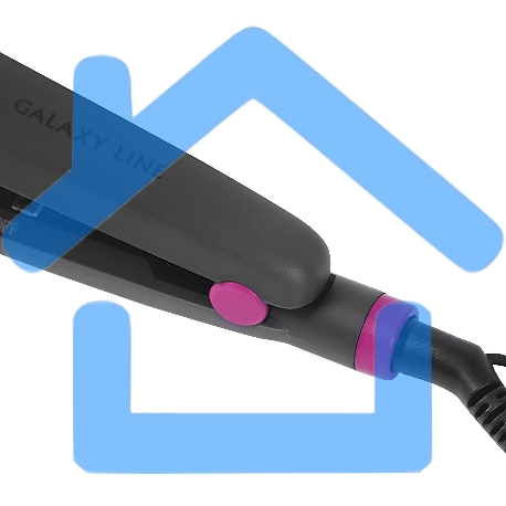 Щипцы для волос Galaxy Line GL 4522, черный, 30 Вт, керамическое покрытие рабочей поверхности, размер пластин 100х9 мм, нагревательный элемент с защитой от перегрева, температура 180°С, индикатор работы, петля для подвешивания, длина шнура 1,7-1