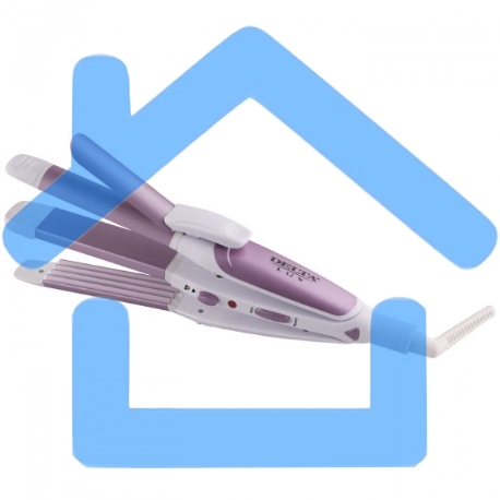 Щипцы для волос Delta LUX DL-0632 белый с сиреневым, КЕРАМИЧЕСКОЕ покрытие, 3в1, d 32мм (24)